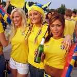 Trois supportrices suédoises